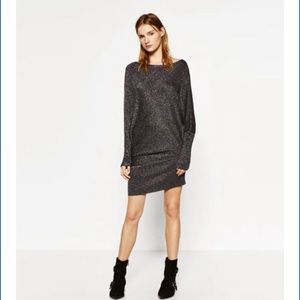 Asymmetrical Sparkly Sweater Dress from Zara